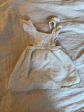 Zara Cream Textured Ruffle Strap Dress (size 2-3T)